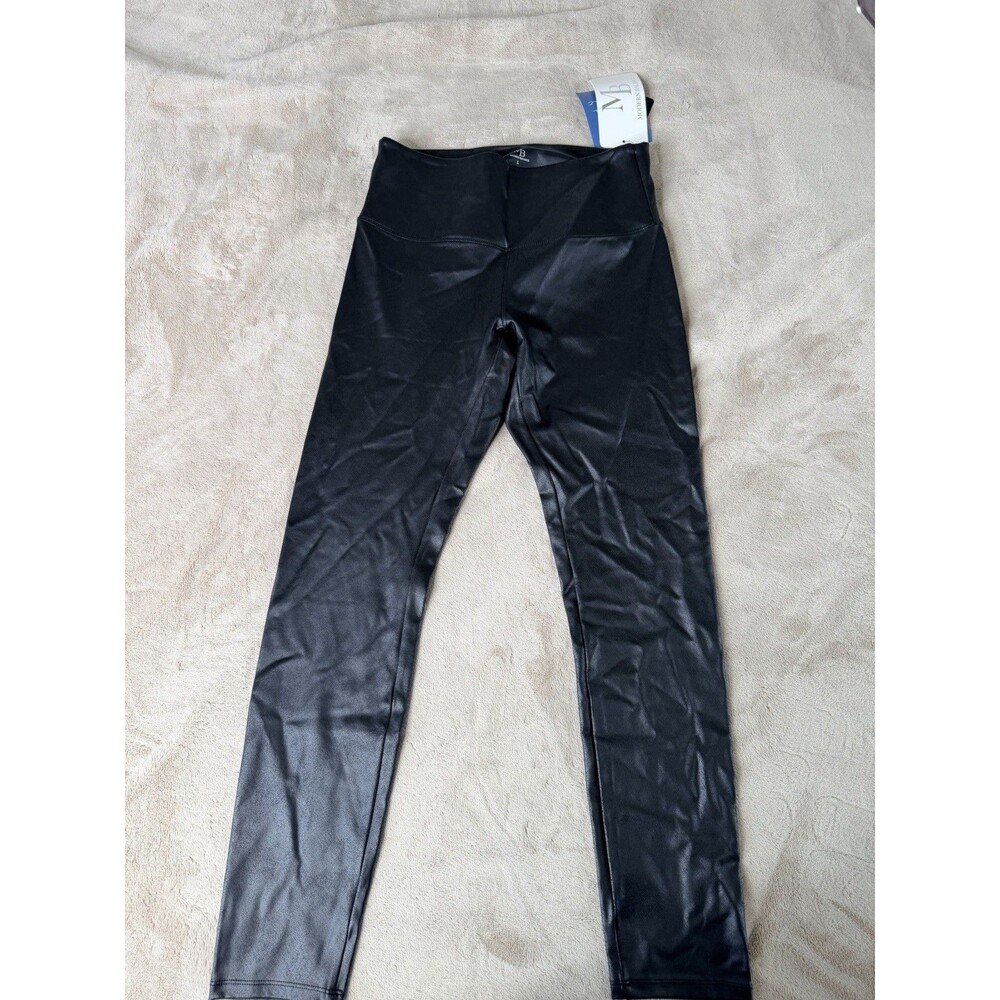 Modern Balance Women's Size L Faux Leather High Rise Leggings in Black